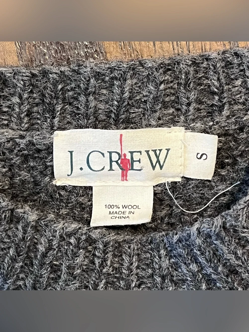 Vintage J. Crew Grey Wool Sweater Mens size Small
